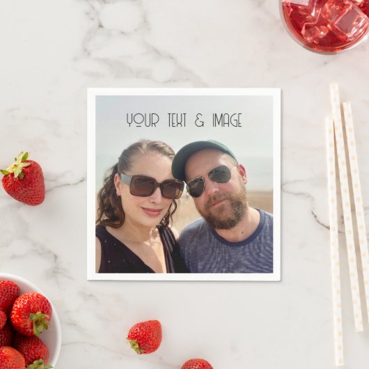 Serviette en papier fête Photo personnalisée créez (En situation)