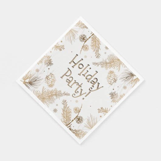 Serviette En Papier Fête, Pins d'Or, Dîner (Coin)