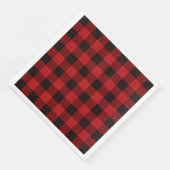 Serviette En Papier fête plaid rouge rustique d'hiver bûcheron (Coin)