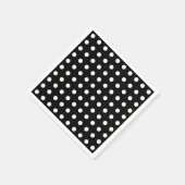 Serviette En Papier Fête pois moderne noire et blanche (Coin)