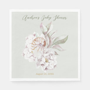 Serviette En Papier Fête Prénatale aux Coquillages et Fleurs de Style 
