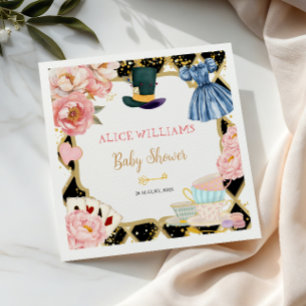 Serviette En Papier Fête Prénatale Bébé Alice au Pays des Merveilles T