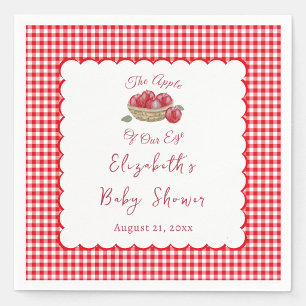 Serviette En Papier Fête Prénatale Bébé Chéri Gingham Rouge