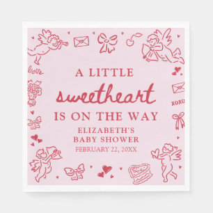 Serviette En Papier Fête Prénatale Bébé Chéri Petit Amour Dessinée à l