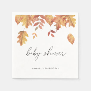 Serviette En Papier Fête prénatale bébé feuilles d'automne