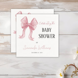 Serviette En Papier Fête Prénatale Bébé Fille Arc-en-ciel Élégant Rose