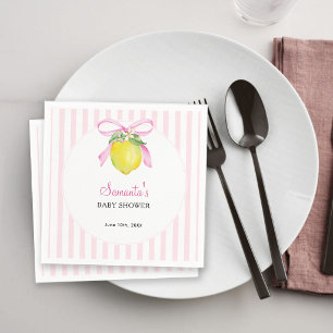 Serviette En Papier Fête prénatale Coquette Lemon Pink Bébé Fille