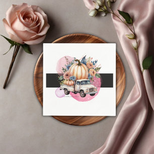 Serviette En Papier Fête Prénatale de Bébé avec Camion Floral Rose Cit