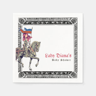 Serviette En Papier Fête Prénatale de Chevalier de la Renaissance Médi