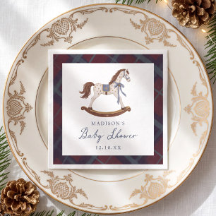 Serviette En Papier Fête Prénatale de Noël Cheval à Bascule Vintage