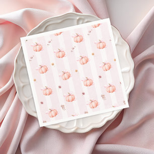 Serviette En Papier Fête Prénatale Fille Florale Automne Citrouille