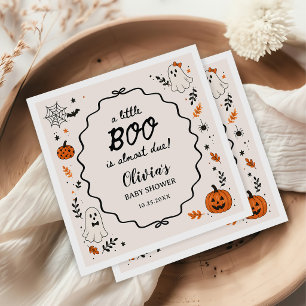 Serviette En Papier Fête Prénatale Halloween Bébé Fantôme Little Boo E