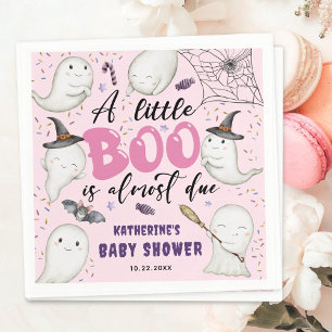 Serviette En Papier Fête Prénatale Halloween Bébé Fille Rose Petits Fa