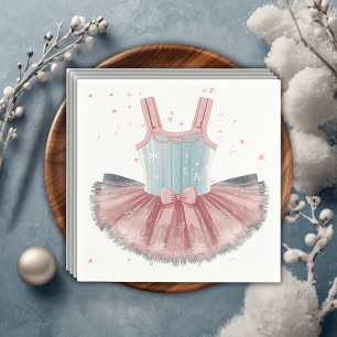 Serviette En Papier Fête Prénatale Moderne Bleue et Rose avec Tutu Pai