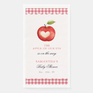 Serviette En Papier Fête Prénatale Pomme de Nos Yeux à Carreaux Rouges