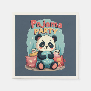 Serviette En Papier Fête Pyjama Kawaii Panda Soirée Pyjama Cosy Aesthe