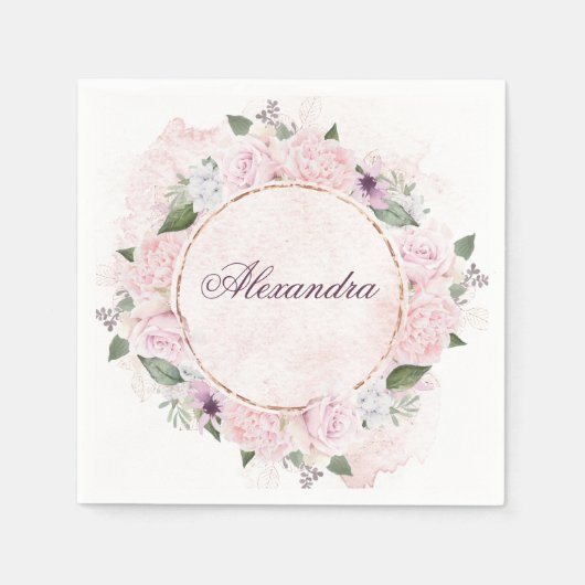 Serviette En Papier Fête religieuse Filles Roses roses roses (Devant)