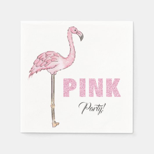 Serviette En Papier Fête Rose Flamingo Moderne Simple (Devant)