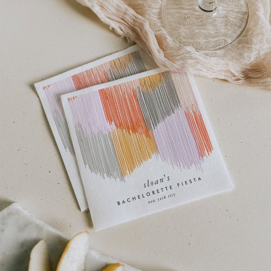 Serviette En Papier Fête rose moderne Fringe Bachelorette