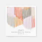 Serviette En Papier Fête rose moderne Fringe Bachelorette (Devant)
