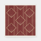 Serviette En Papier Fête rouge et or (Devant)