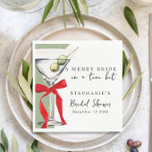 Serviette En Papier Fête Ruban Rouge Rétro Salissure Martini Baby Show