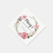 Serviette En Papier Fête Rustique rose 80e anniversaire (Coin)