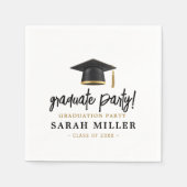 Serviette En Papier Fête simple moderne de graduation (Devant)