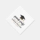 Serviette En Papier Fête simple moderne de graduation (Coin)