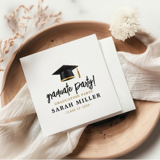Serviette En Papier Fête simple moderne de graduation