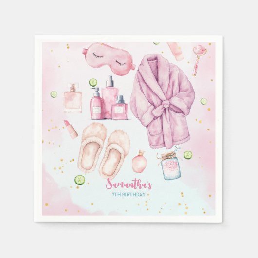 Serviette En Papier Fête spa Anniversaire, Dormir, Fête de bois (Devant)