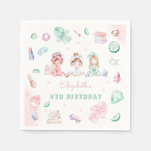 Serviette En Papier Fête spa Pastel Anniversaire (Devant)