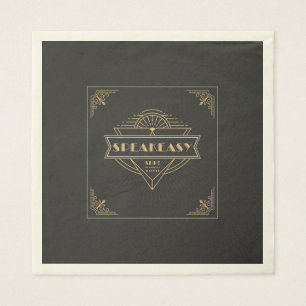 Serviette En Papier Fête Speakeasy Art Déco des années 1920 Vintage