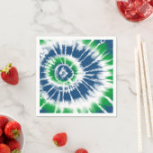 Serviette En Papier Fête Spirale de teinture à tarte bleue et verte (En situation)