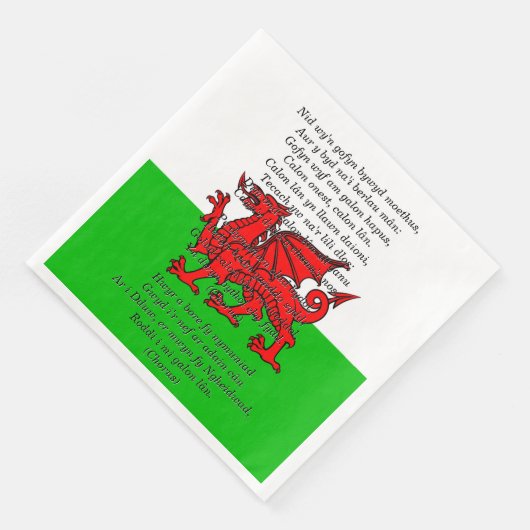 Serviette En Papier Fête St Davids Noël Calon Lân (Coin)