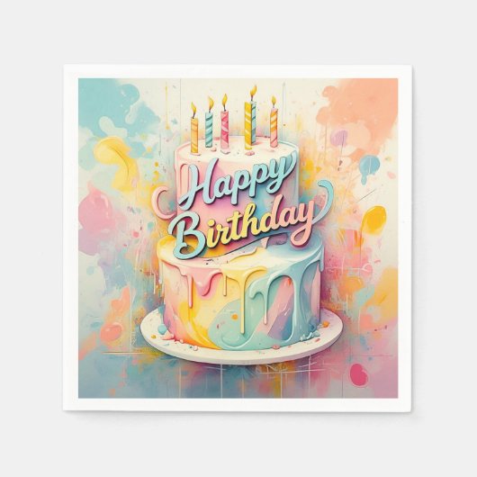 SERVIETTE EN PAPIER " FÊTE SUCRE " (Devant)