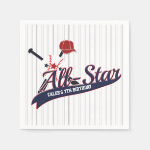 Serviette En Papier Fête sur le thème des sports d'étoiles de baseball