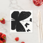 Serviette En Papier Fête sur mesure chic papillons noirs et blanc (En situation)