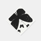 Serviette En Papier Fête sur mesure chic papillons noirs et blanc (Coin)