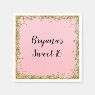 Serviette En Papier Fête sur mesure Sweet 16 avec bordure scintillante