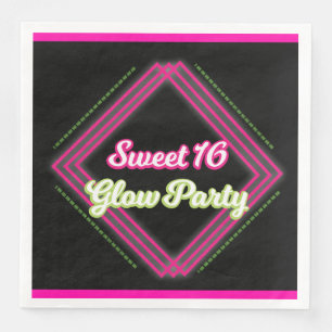 Serviette En Papier Fête Sweet 16 Glow