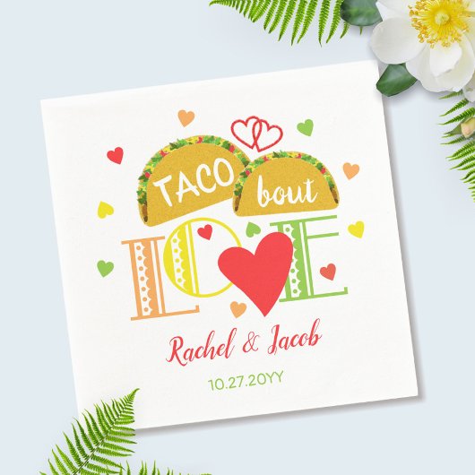 Serviette En Papier Fête Tacos Pleins d'Amour Fête de Fiançailles Colo