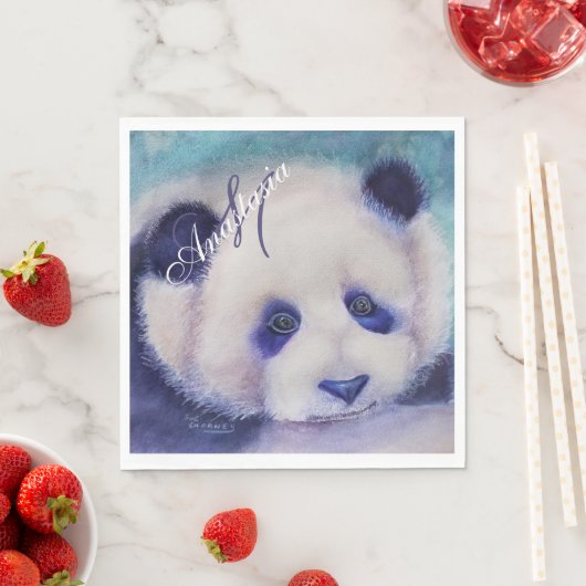 SERVIETTE EN PAPIER FÊTE THÈME NOIR ET BLANC MONOGRAMME (En situation)