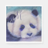 SERVIETTE EN PAPIER FÊTE THÈME NOIR ET BLANC MONOGRAMME (Devant)