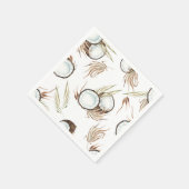 Serviette En Papier Fête tropicale hawaïenne de fleurs et noix de coco (Coin)
