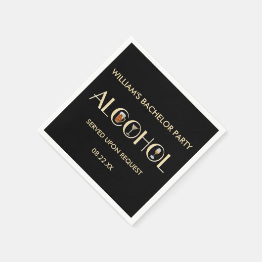 Serviette En Papier Fête Unique Bière Vin Martini Enterrement de Vie d (Coin)