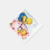 Serviette En Papier fête vintage de Pâques (Coin)