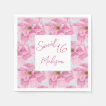 Fête Watercolor Rose Paeonia Sweet 16