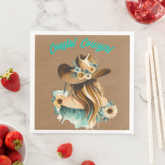 Serviette En Papier Fête Western Cowgirl Côtière 