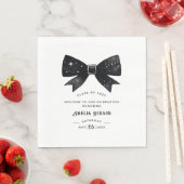 Serviette En Papier Fête Whimsical Black & White Bow Graduation (En situation)